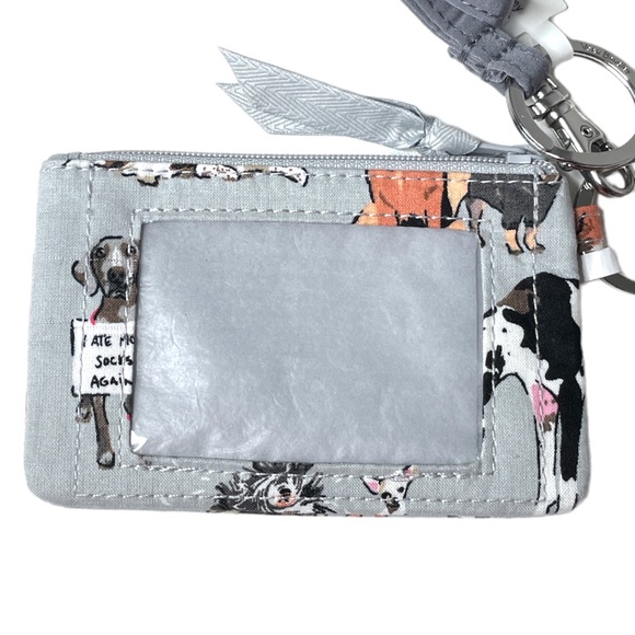 Vera Bradley Dog Show Zip ID and Lanyard Gray Grey - Picture 5 of 6